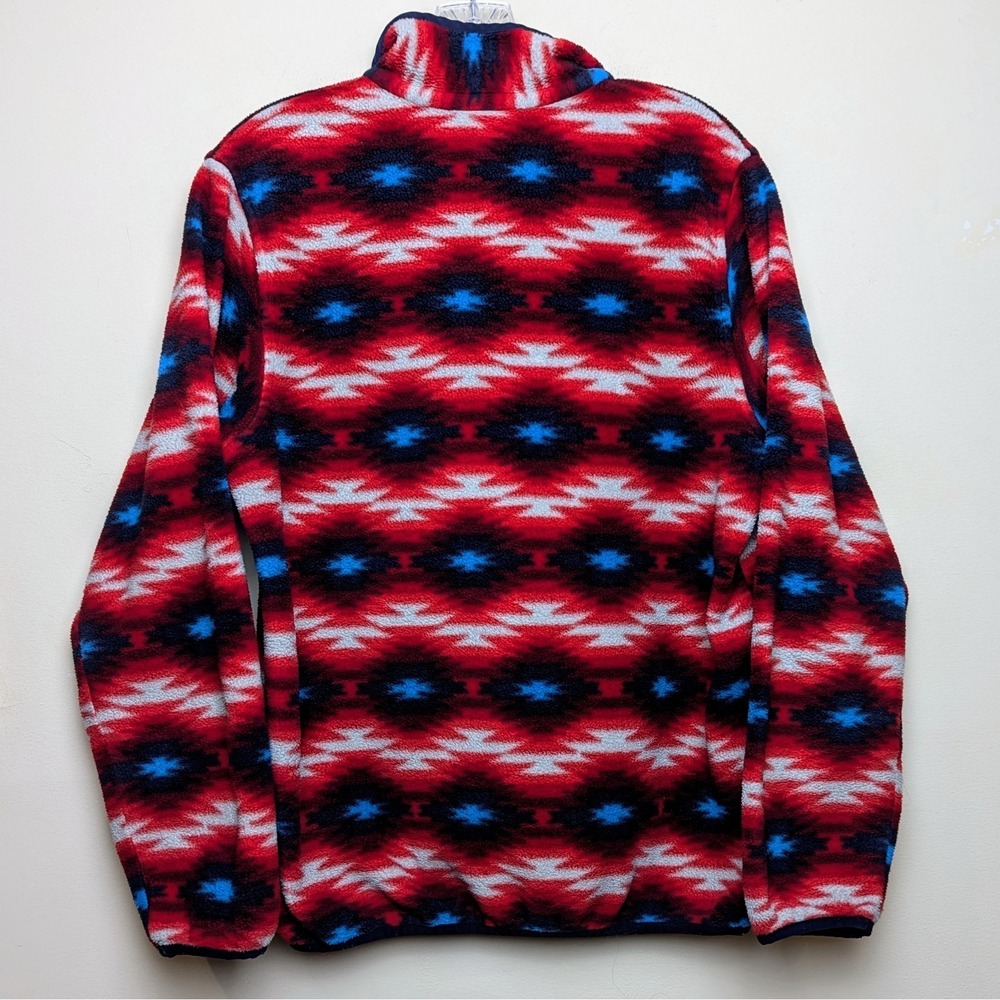 Patagonia Womens Synchilla Snap T Fleece Pullover Red Wild Desert Aztec Medium - Picture 8 of 8